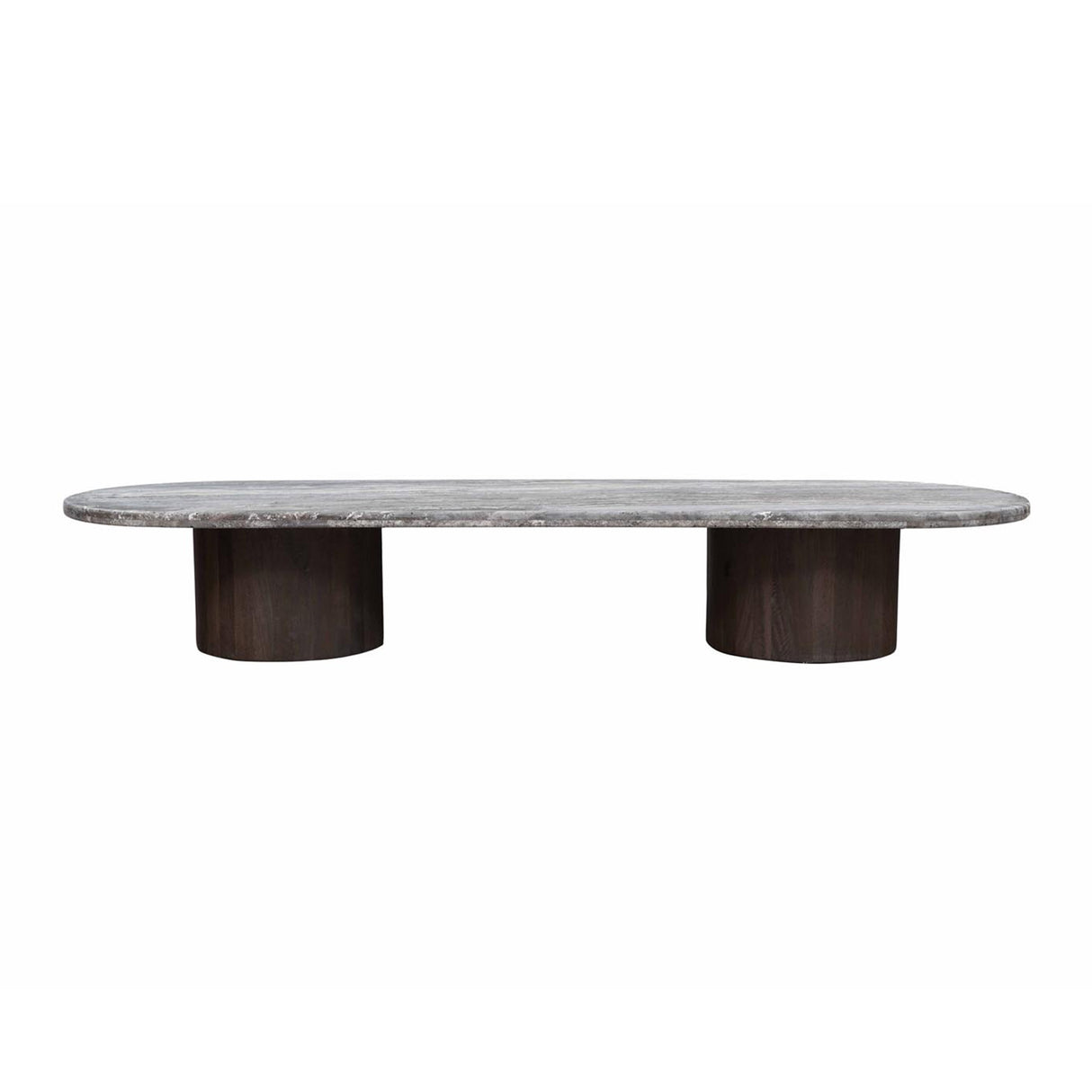 San Juan 75" Coffee Table in Royal Brown with Gray Travertine