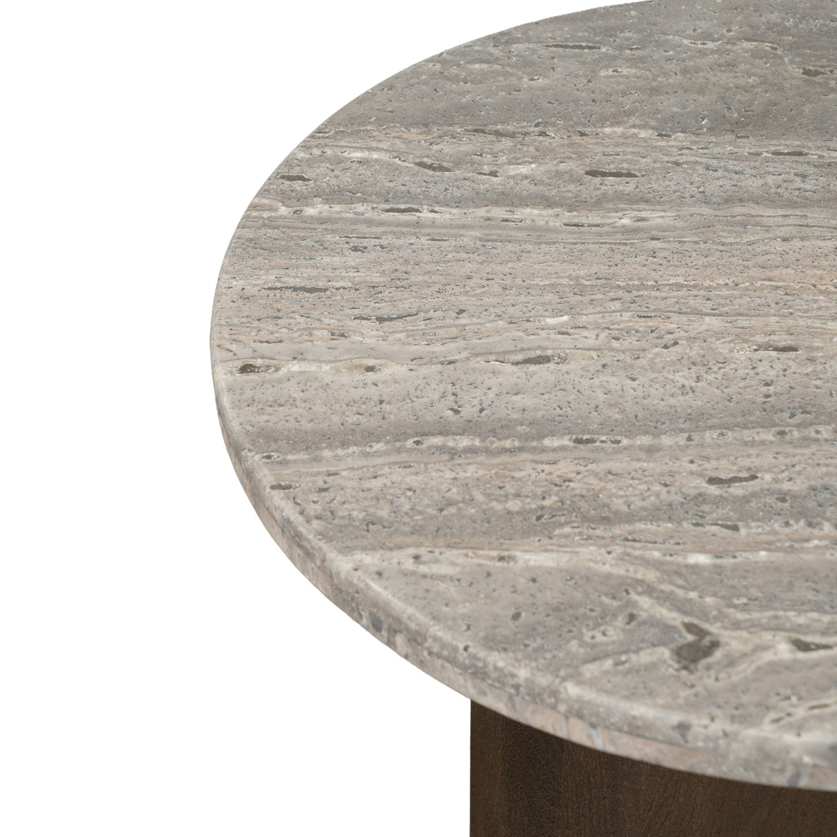 San Juan 20" Side Table in Royal Brown with Gray Travertine Top