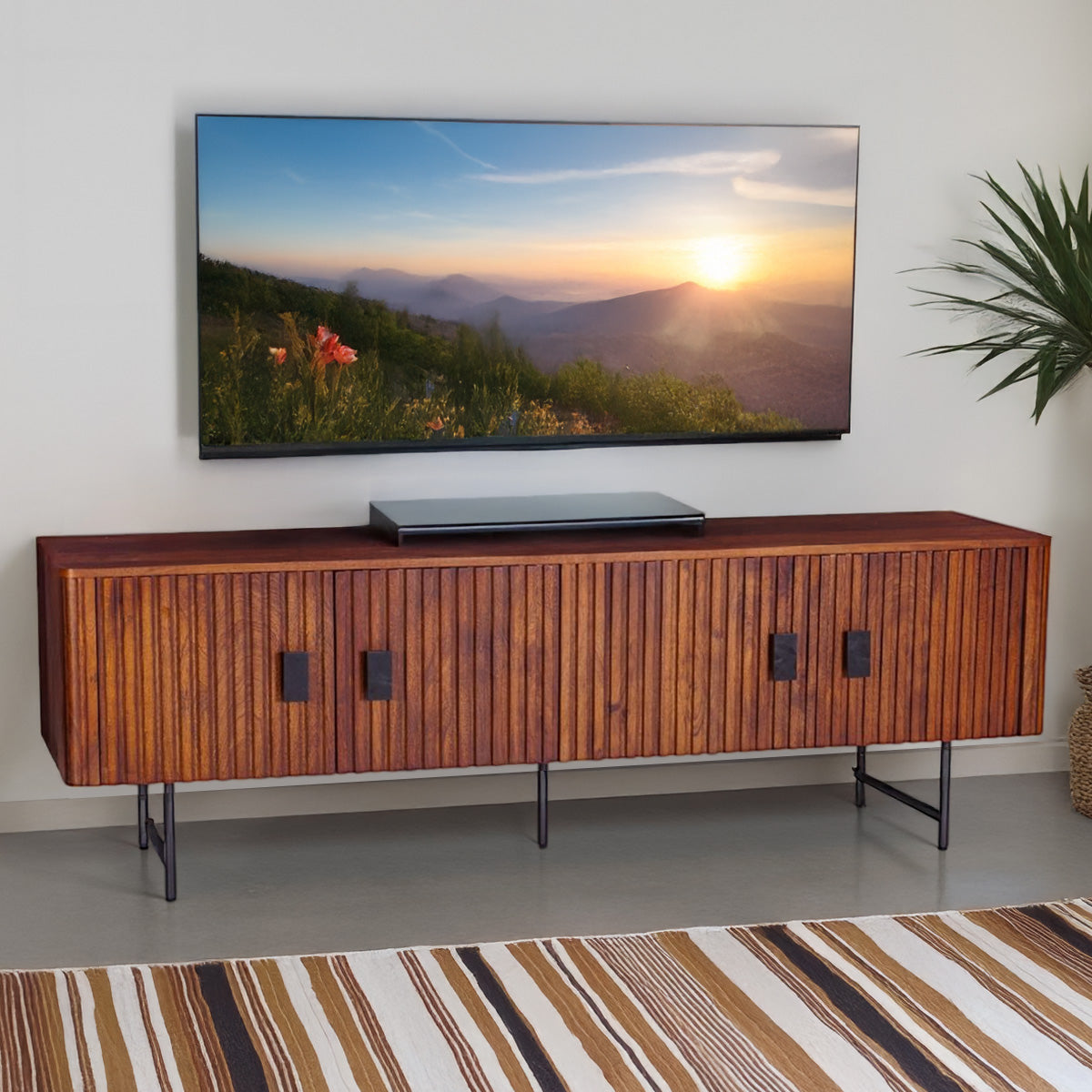 Verbania 67" Media Cabinet in Pecan Brown by Home Trends & Design at Eve Furniture