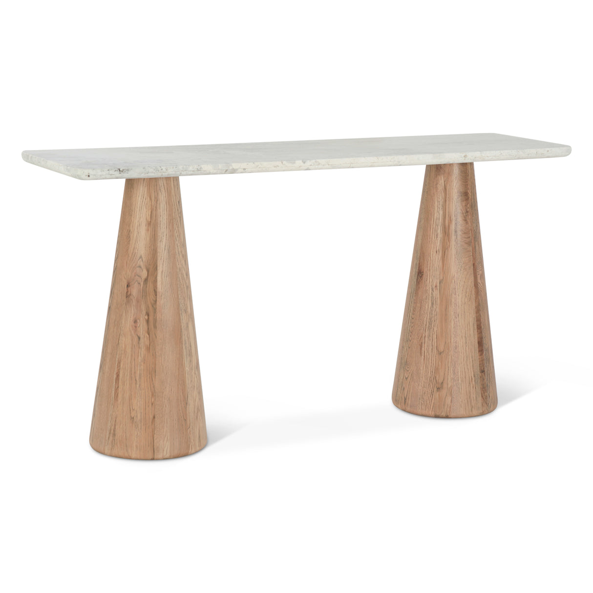 Vista 60" Console Table with White Travertine and Light Base by Home Trends & Design at Eve Furniture