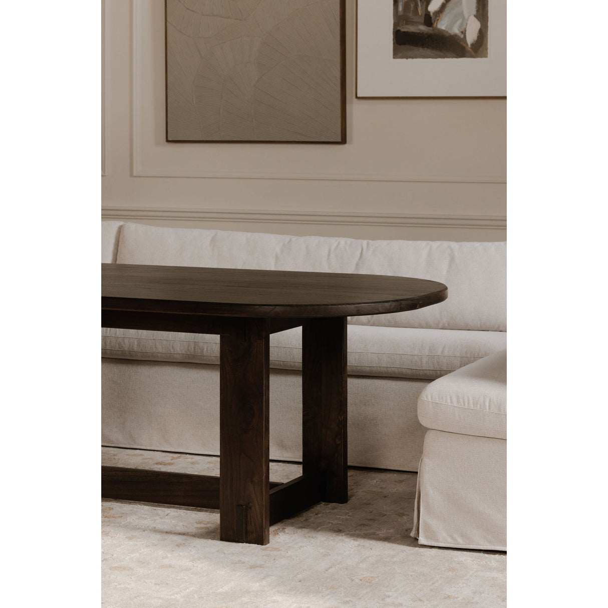 Fable Beige L Shape Slipcover 100.5" Dining Banquette by Moe's Home at Eve Furniture