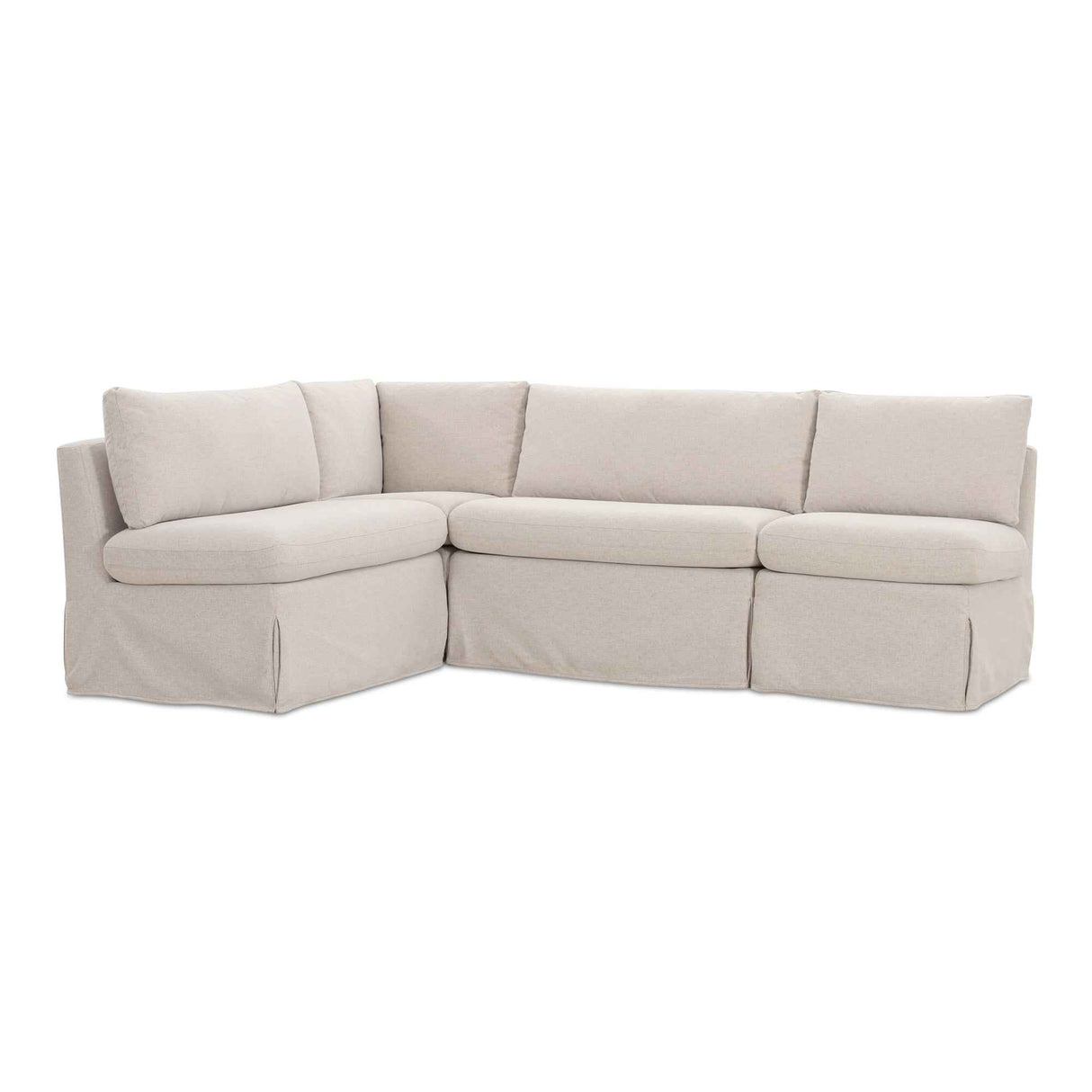 Fable Beige L Shape Slipcover 96" Dining Banquette