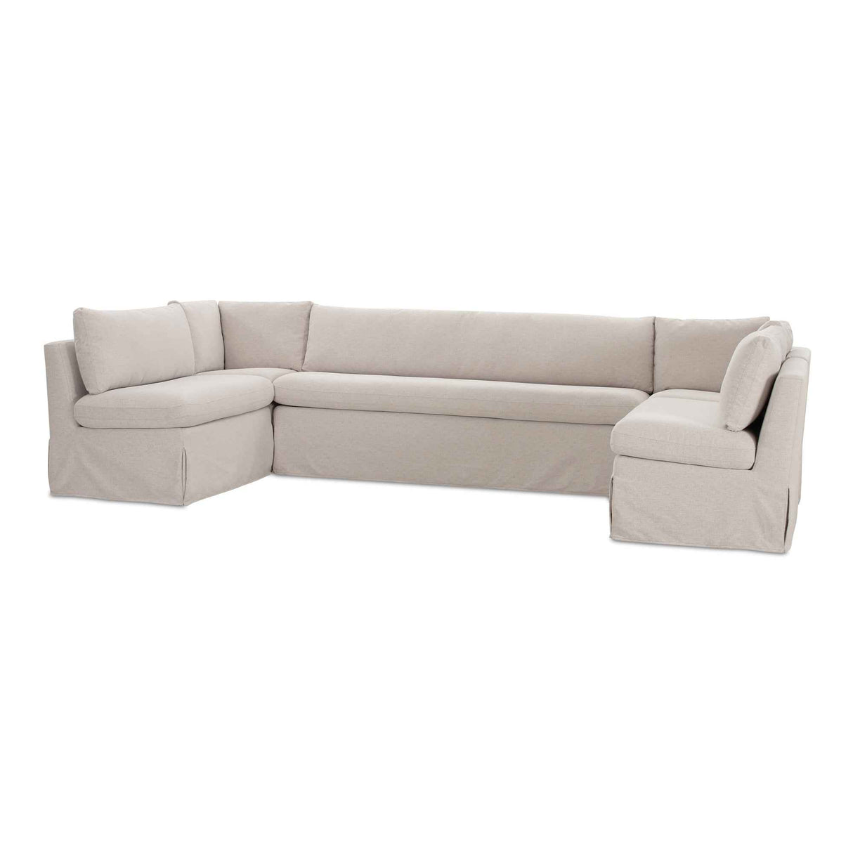 Fable Beige U Shape Slipcover Dining Banquette 129 in by Moe's Home at Eve Furniture