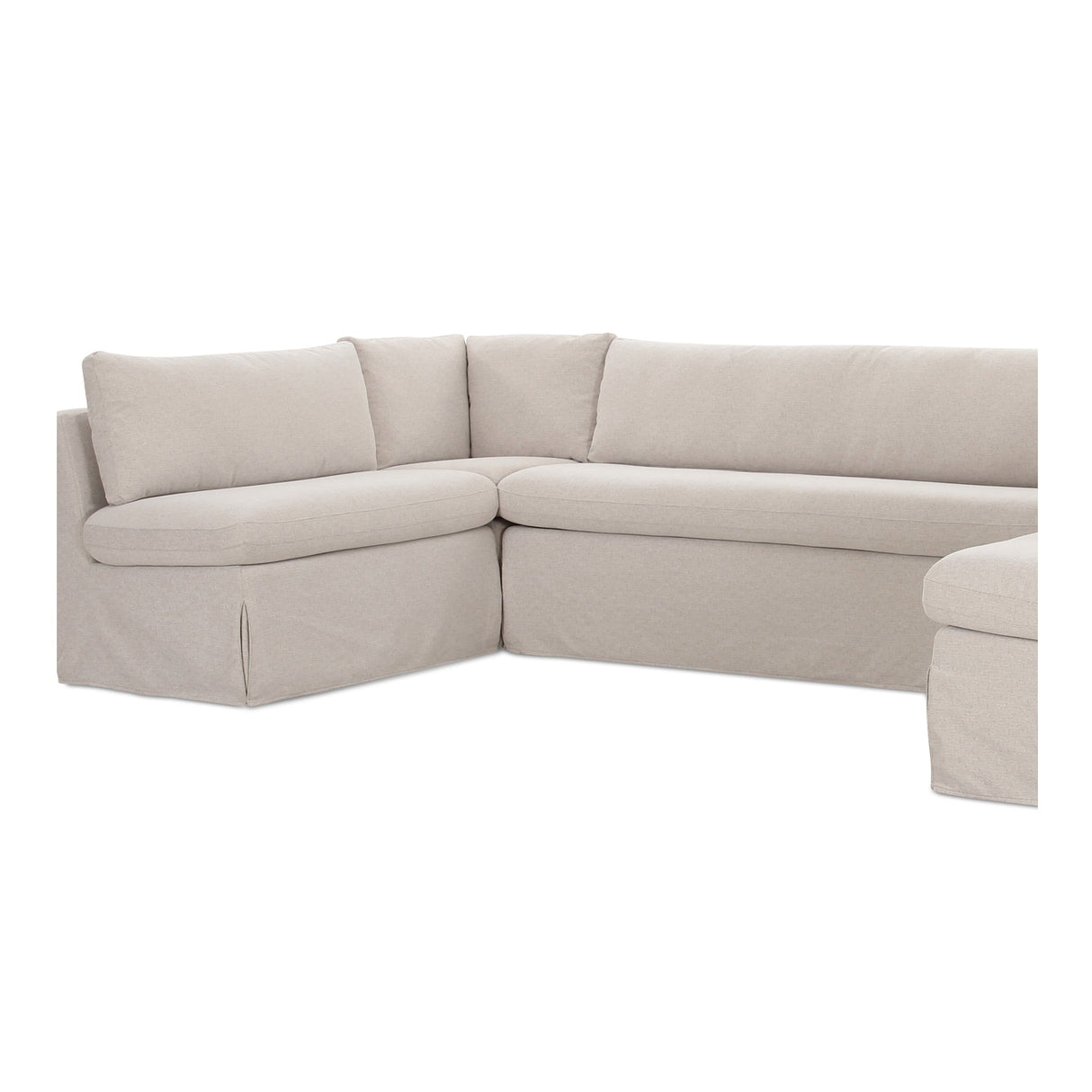 Fable Beige U Shape Slipcover Dining Banquette 129 in by Moe's Home at Eve Furniture
