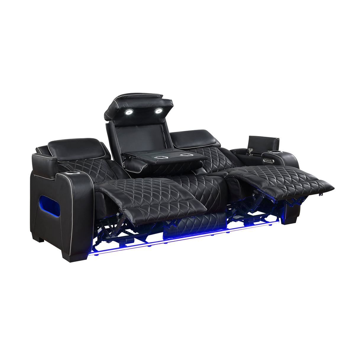 Fairway Black Power Double Reclining Sofa by Homelegance at Eve Furniture