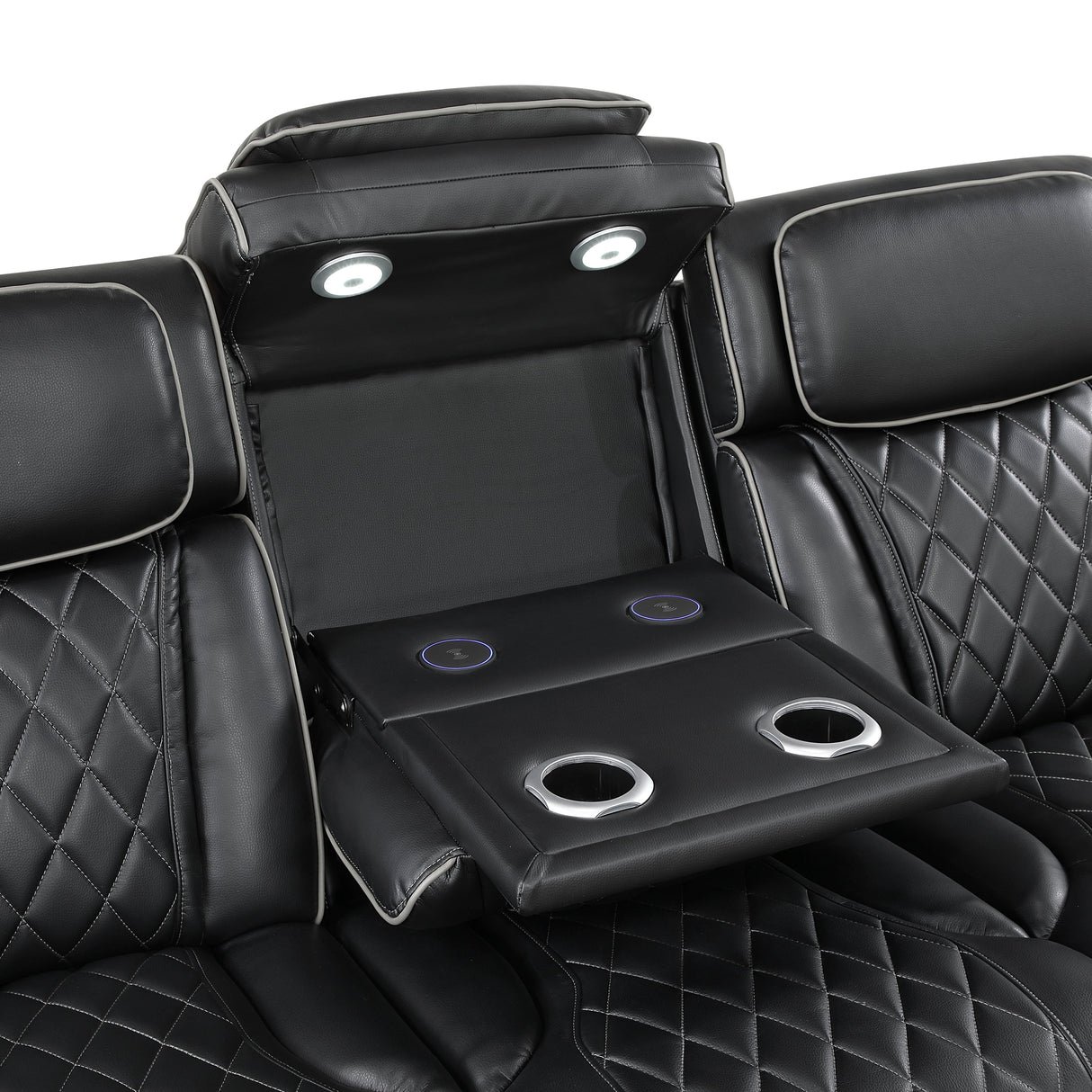 Fairway Black Power Double Reclining Sofa by Homelegance at Eve Furniture