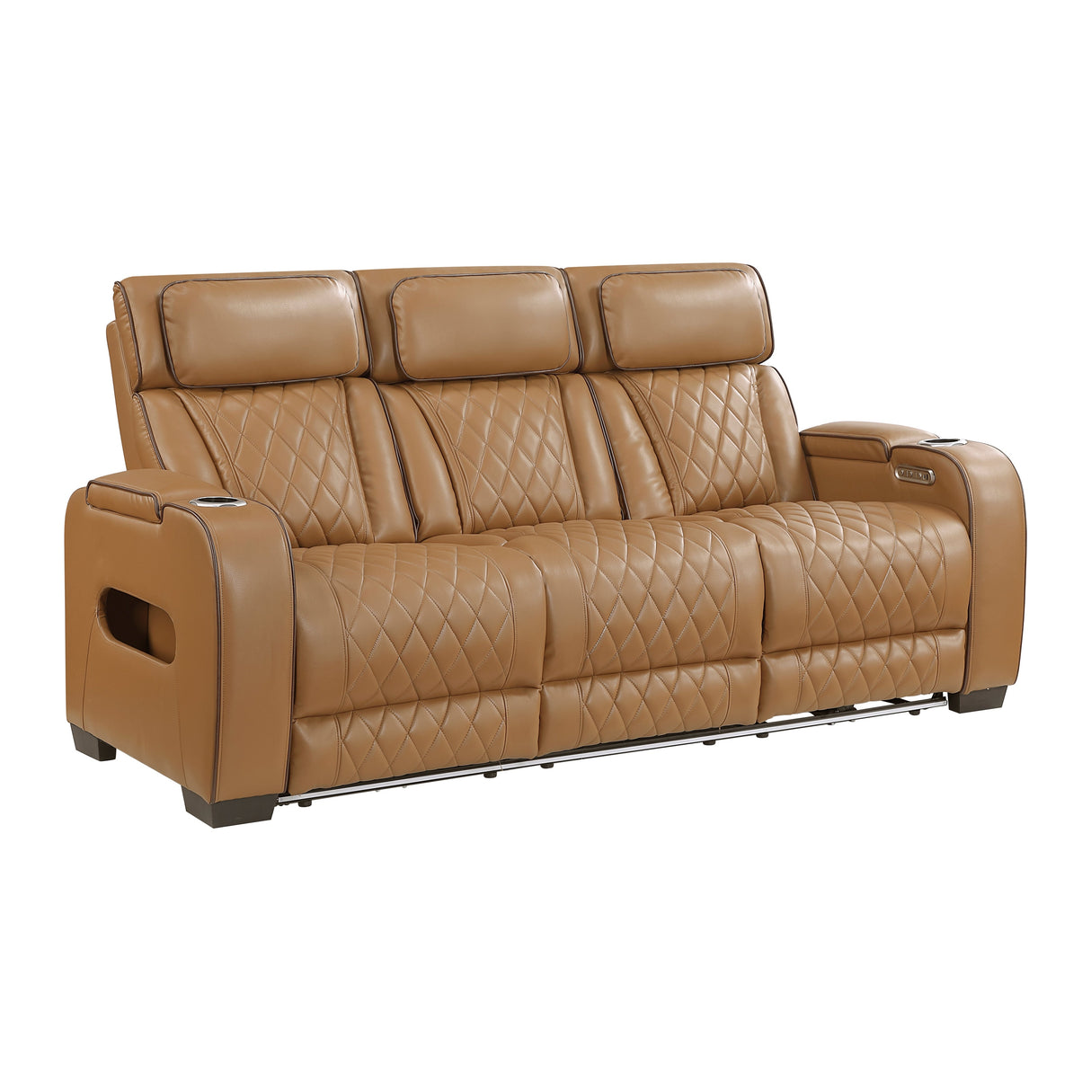 Fairway Brown Power Double Reclining Sofa by Homelegance at Eve Furniture