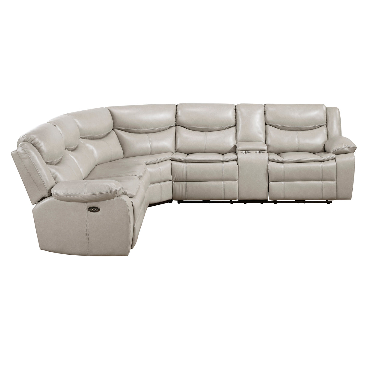 Fargo Taupe 3-Piece Power Reclining Sectional with Right Console by Homelegance at Eve Furniture