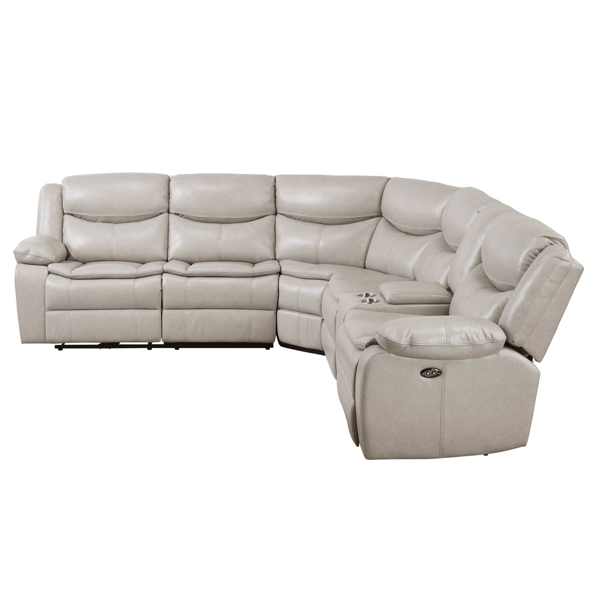 Fargo Taupe 3-Piece Power Reclining Sectional with Right Console by Homelegance at Eve Furniture