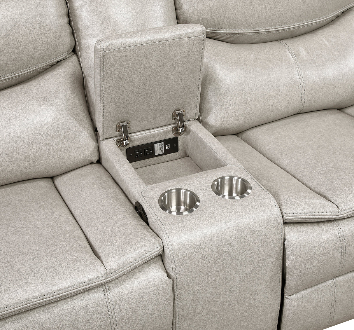 Fargo Taupe 3-Piece Power Reclining Sectional with Right Console by Homelegance at Eve Furniture