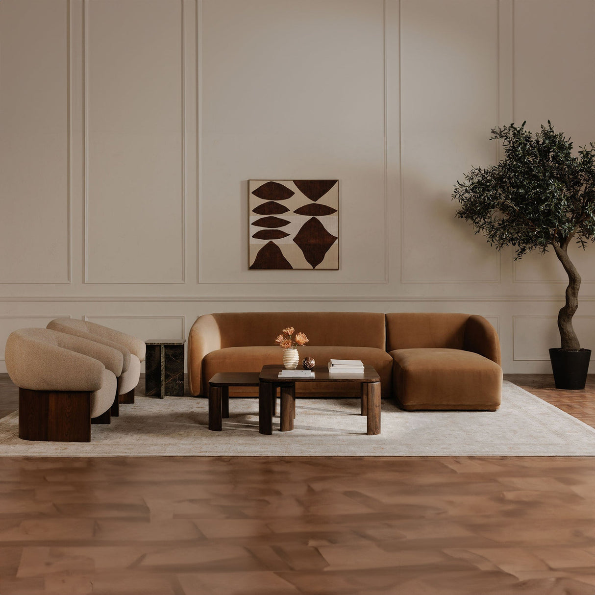 Faye Tan Left Sectional by Moe's Home at Eve Furniture