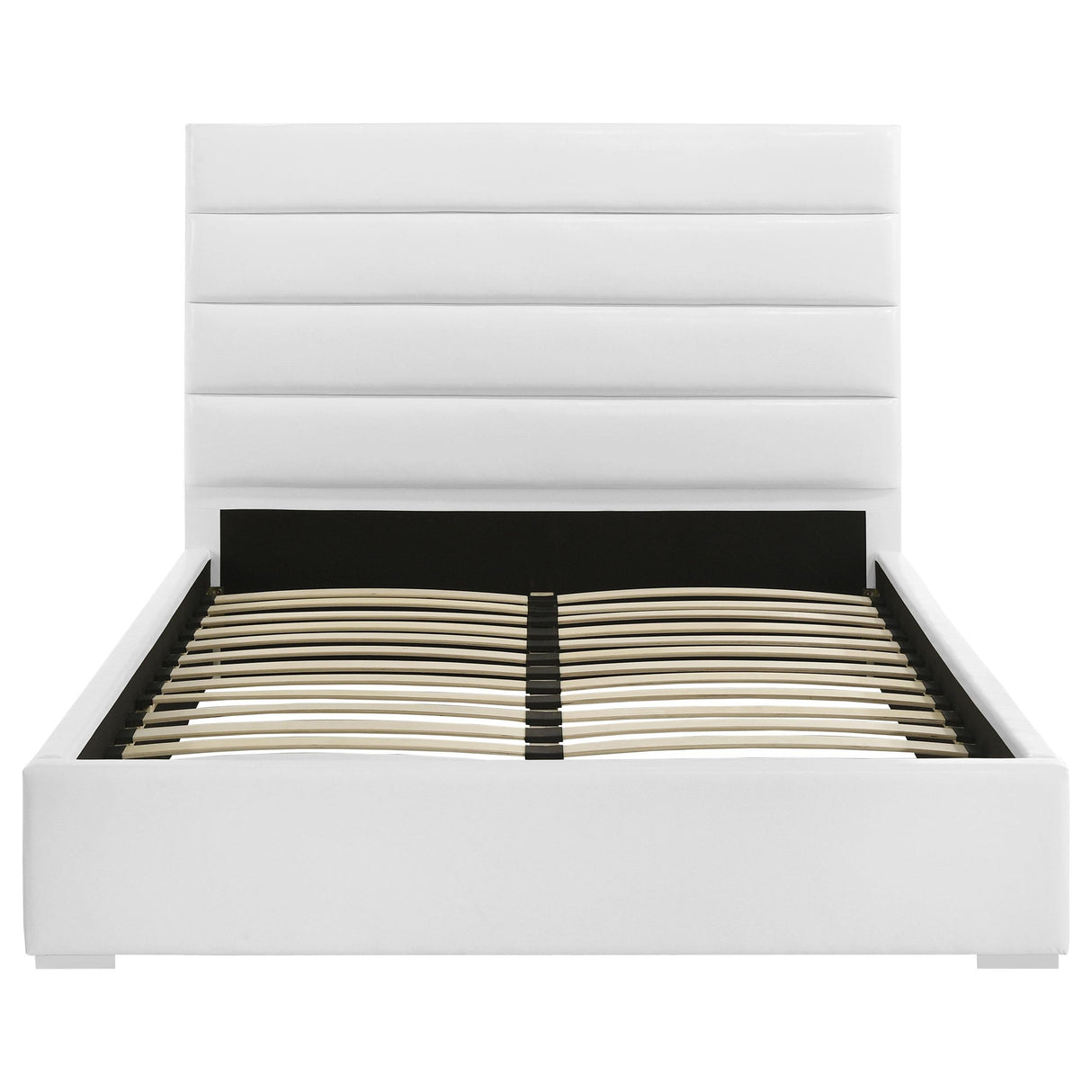 Felicity White Upholstered Eastern King Platform Bed by Coaster at Eve Furniture