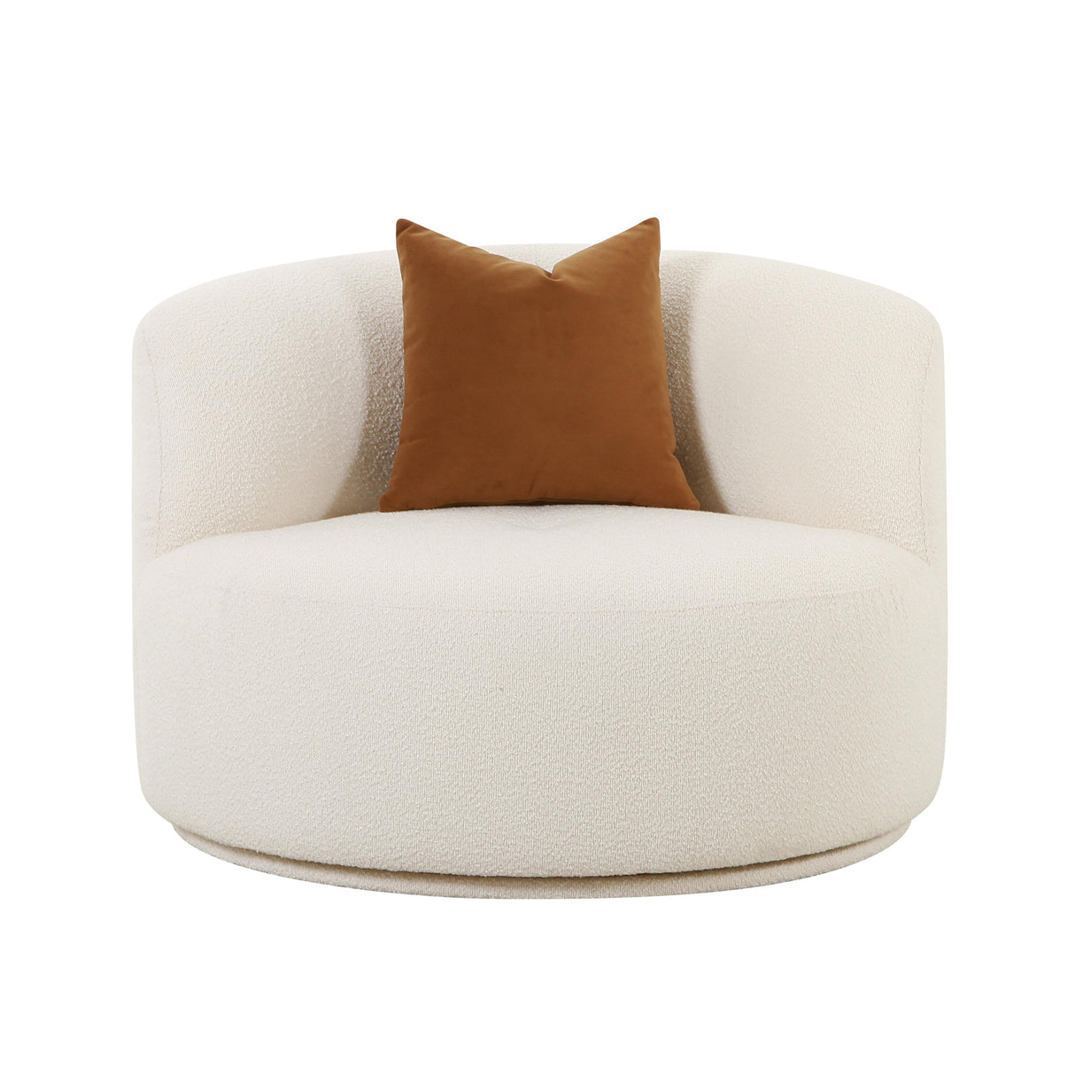 Fickle Cream Boucle Swivel Chair by TOV Furniture at Eve Furniture