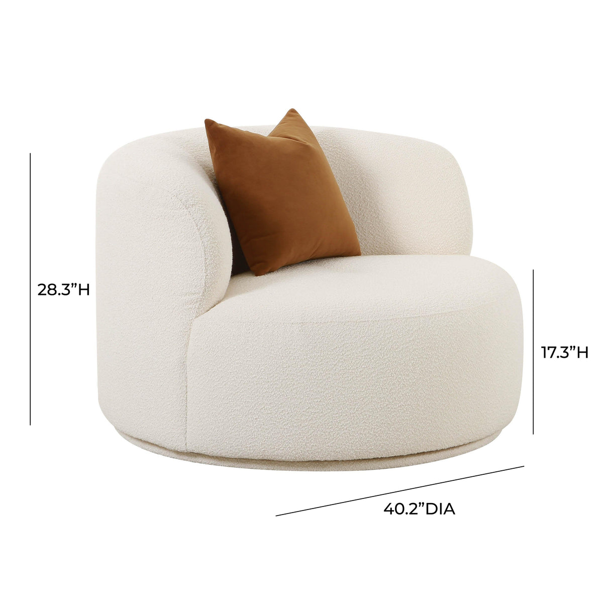 Fickle Cream Boucle Swivel Chair by TOV Furniture at Eve Furniture