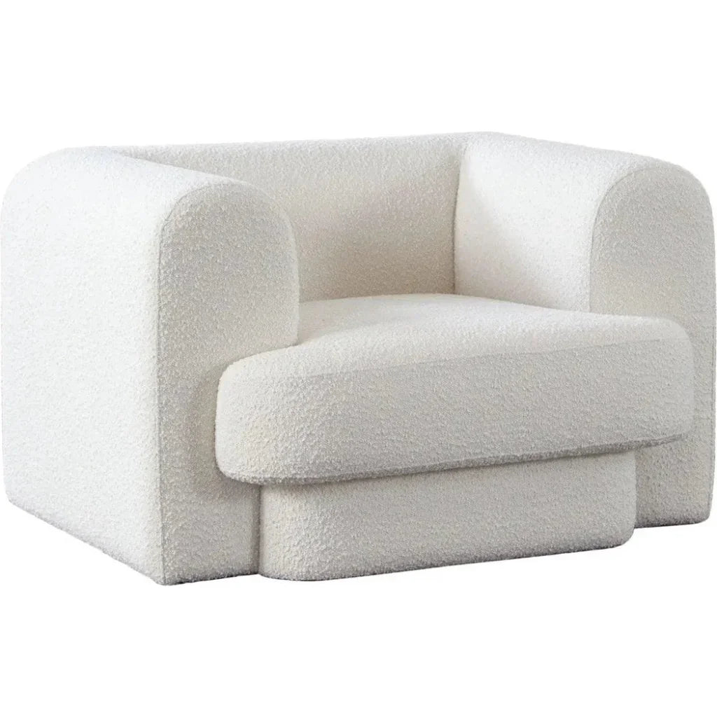 Form Ivory & Camel Boucle Fabric Arm Chair by Diamond Sofa at Eve Furniture