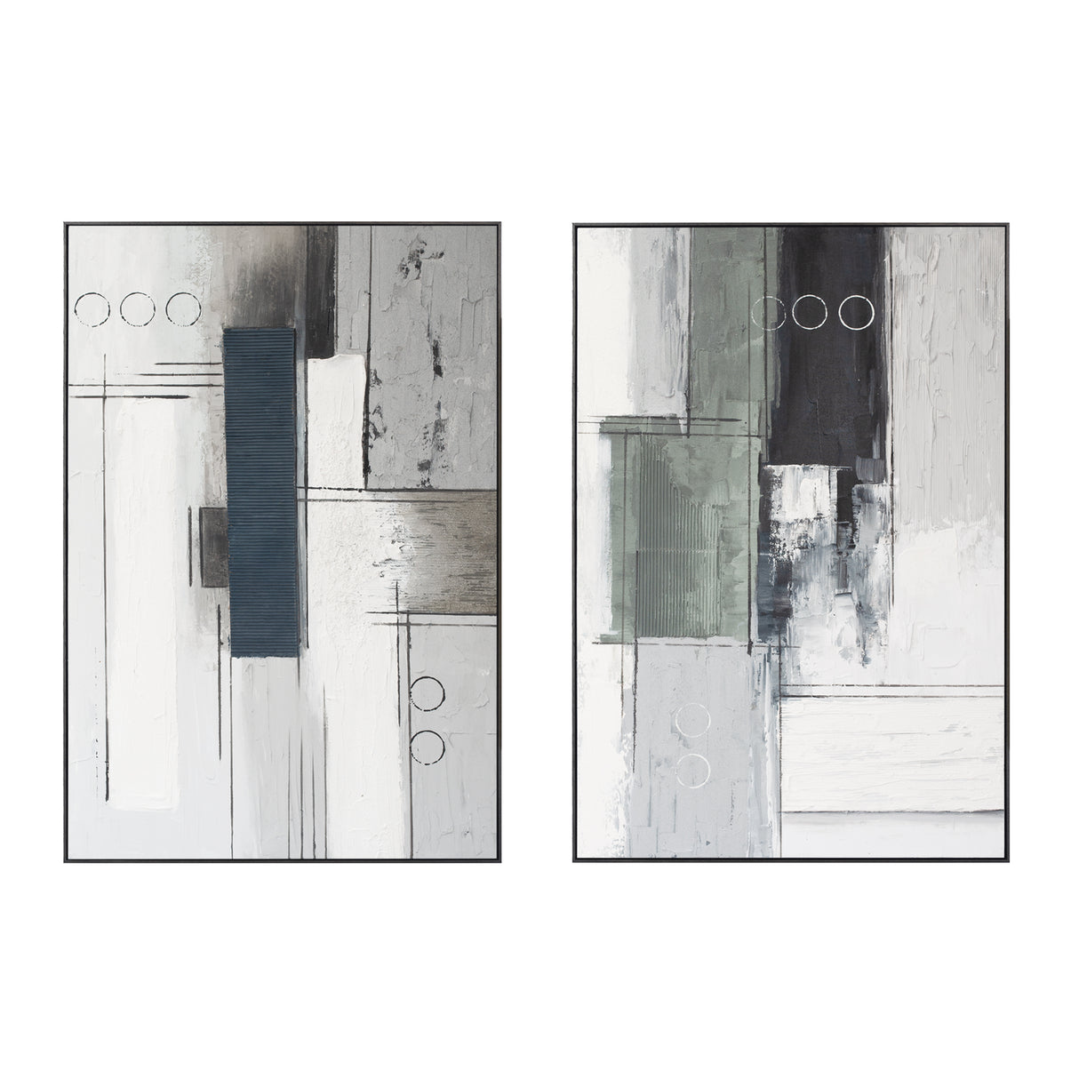 Palette Linear Landscape Hand Painted Framed Diptych by Home Trends & Design at Eve Furniture