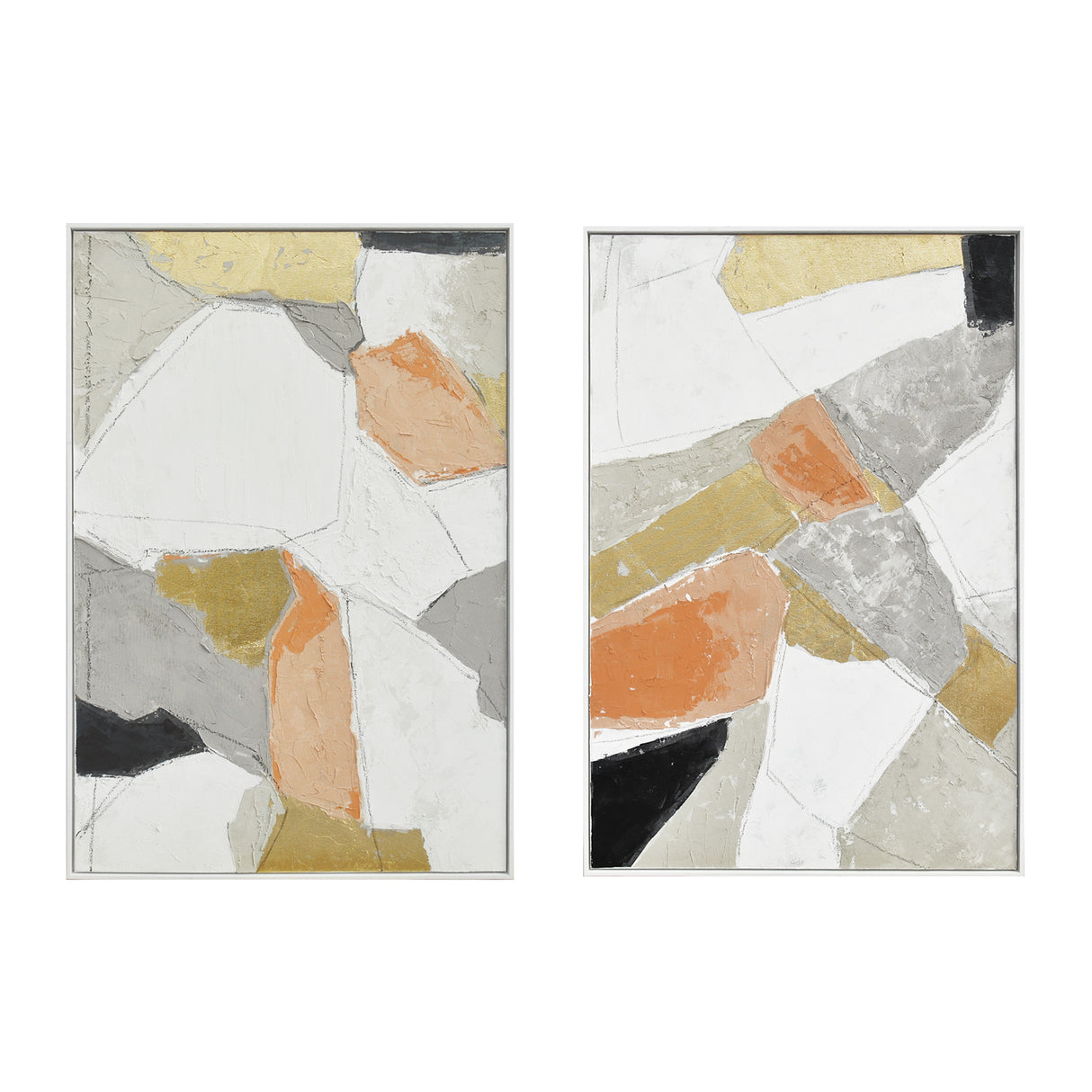 Palette Pastel Patchwork 1 Hand Painted Framed Diptych by Home Trends & Design at Eve Furniture