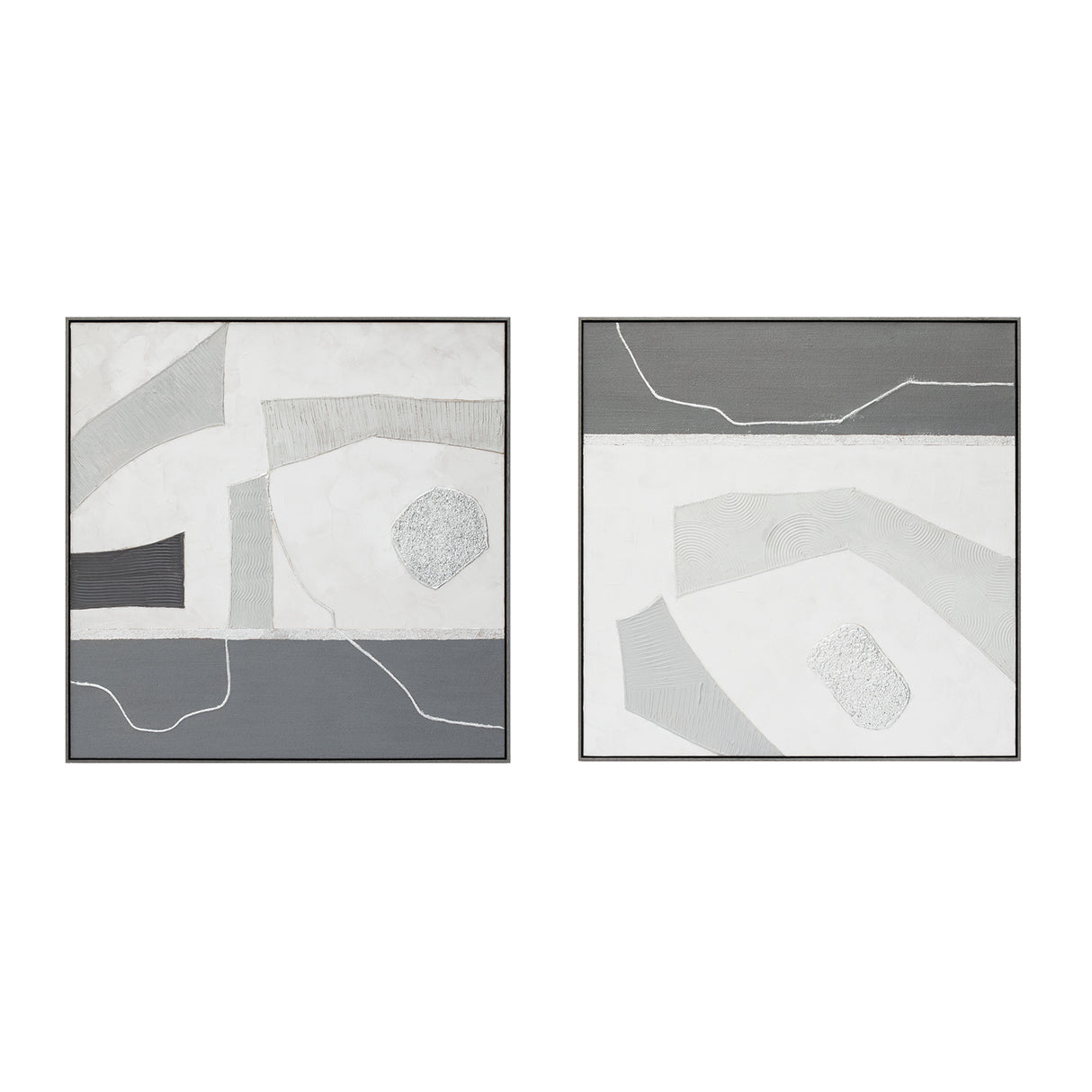 Palette Modern Slate Hand Painted Framed Diptych by Home Trends & Design at Eve Furniture