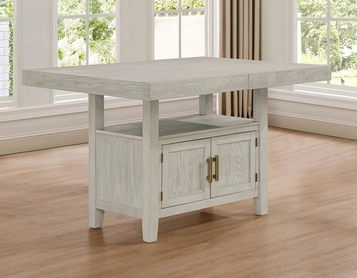 Garland 60-80″ Counter Table with 20″ Leaf, Greige Finish by Steve Silver at Eve Furniture