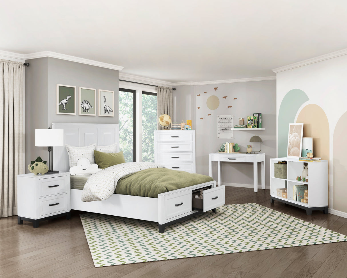 Garretson White Storage Platform Youth Bedroom Set by Homelegance at Eve Furniture