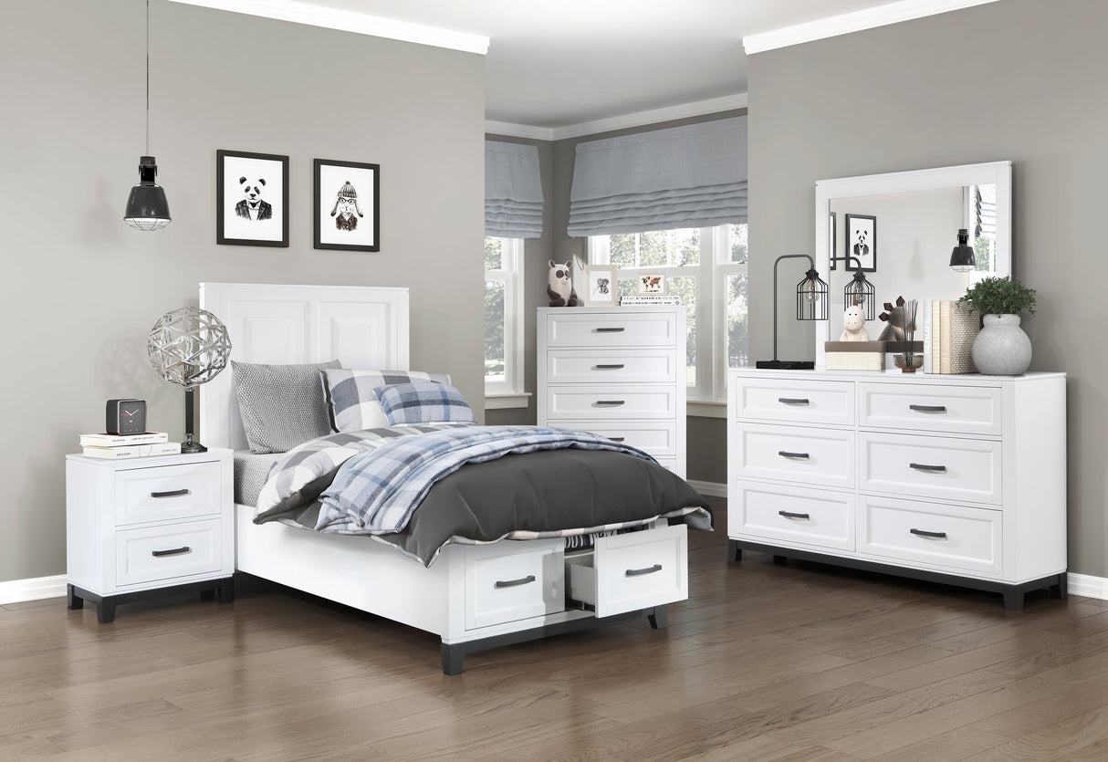 Garretson White Twin Storage Platform Bed by Homelegance at Eve Furniture