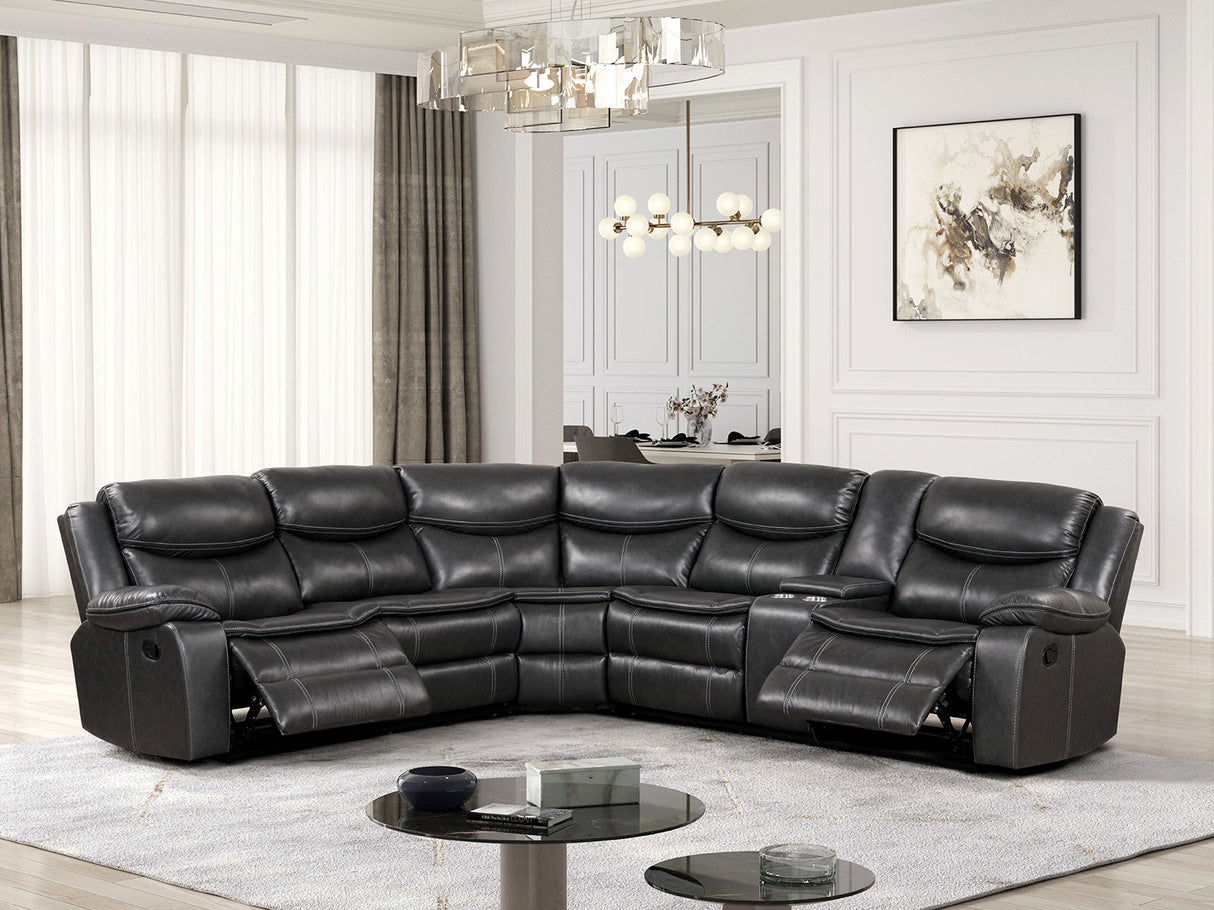 Gatria Gray Sectional by Furniture of America at Eve Furniture