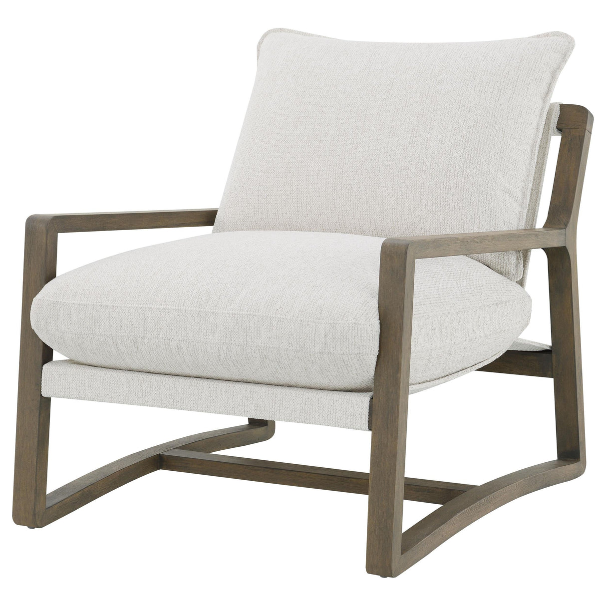 Geneva Sand Boucle Wood Arm Accent Chair by Coaster at Eve Furniture