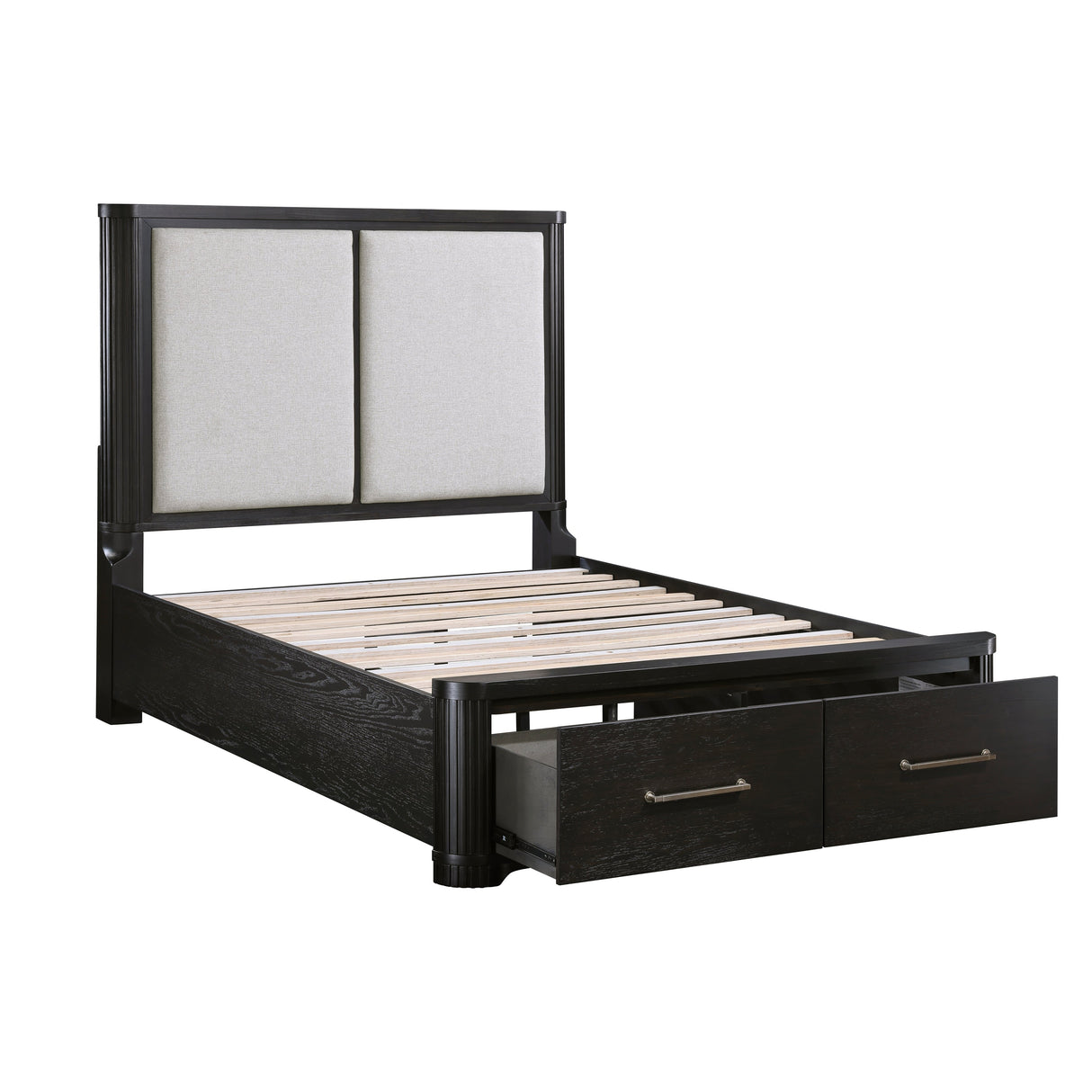 Gilbert Charcoal Queen Storage Platform Bed by Homelegance at Eve Furniture