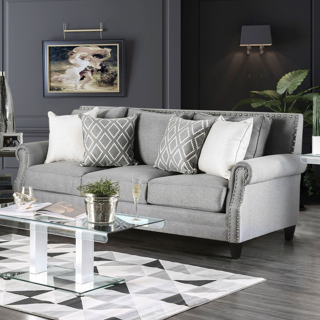 Giovanni Gray Sofa by Furniture of America at Eve Furniture