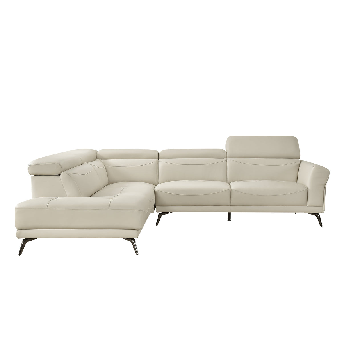 Giselle Beige Leather 2-Piece Sectional with Left Chaise by Homelegance at Eve Furniture