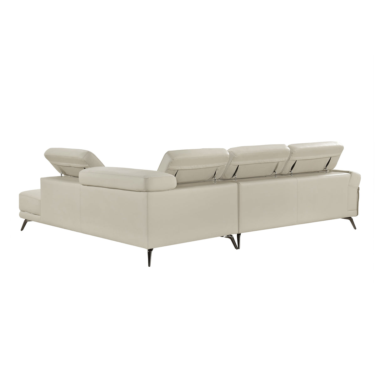 Giselle Beige Leather 2-Piece Sectional with Right Chaise by Homelegance at Eve Furniture
