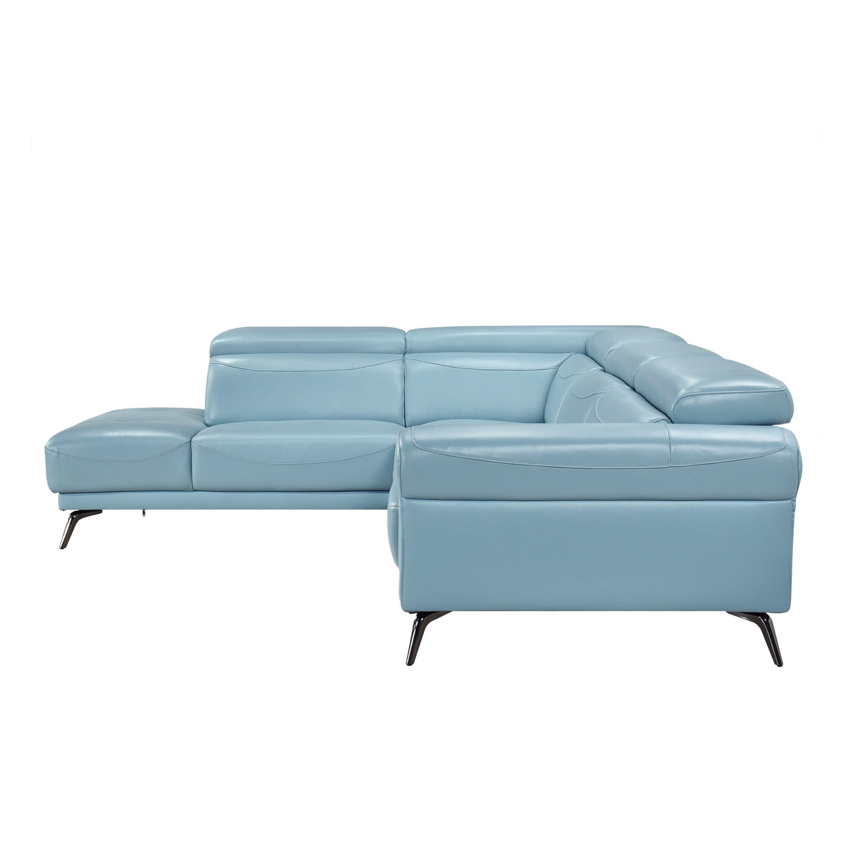 Giselle Blue Leather 2-Piece Sectional with Left Chaise by Homelegance at Eve Furniture