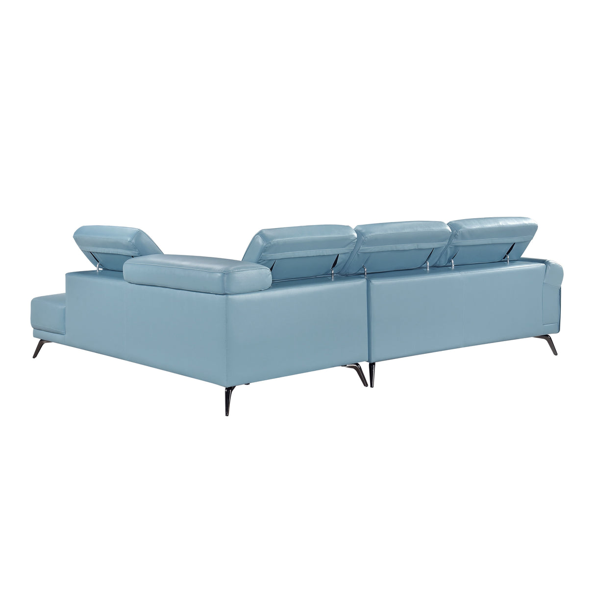 Giselle Blue Leather 2-Piece Sectional with Right Chaise by Homelegance at Eve Furniture