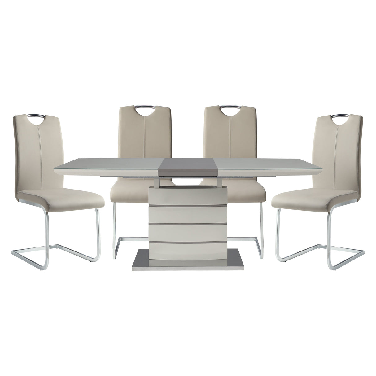 Glissand Chrome Metal/Gray Dining Set by Homelegance at Eve Furniture