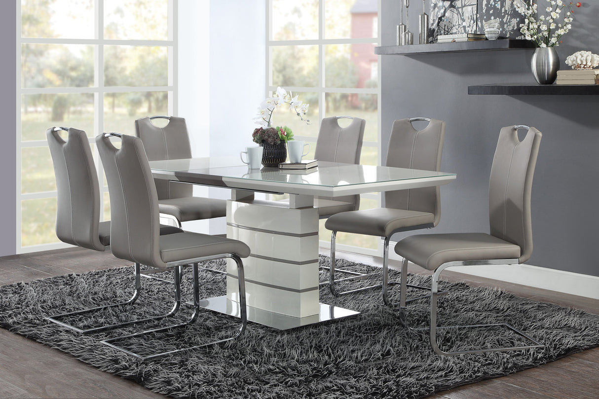 Glissand Chrome Metal/Gray Dining Table by Homelegance at Eve Furniture