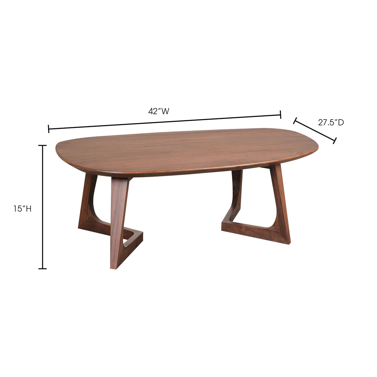 Godenza Brown Small Coffee Table by Moe's Home at Eve Furniture