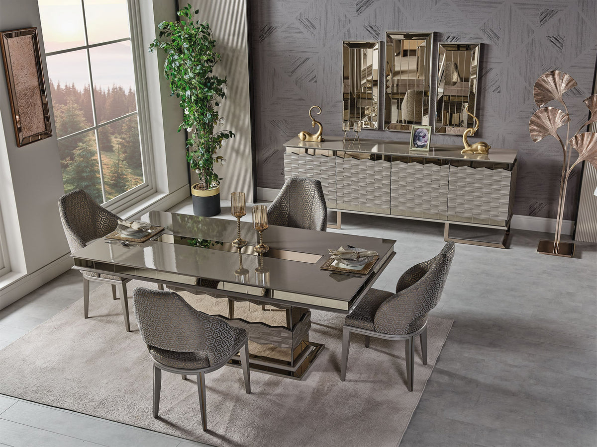 Gokce Silver Dining Table