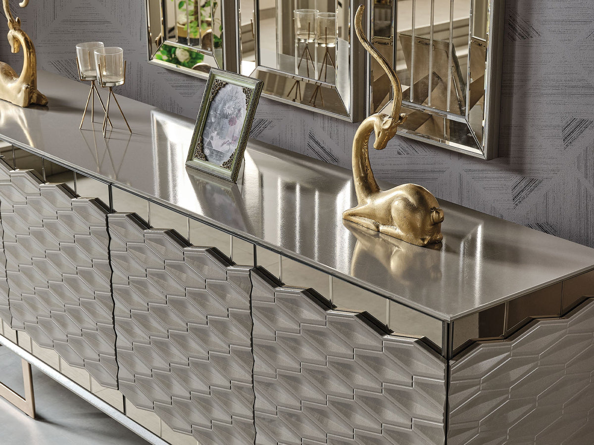 Gokce Diningroom (Consol With Mirror & Dining Table & 6 Dining Chair)