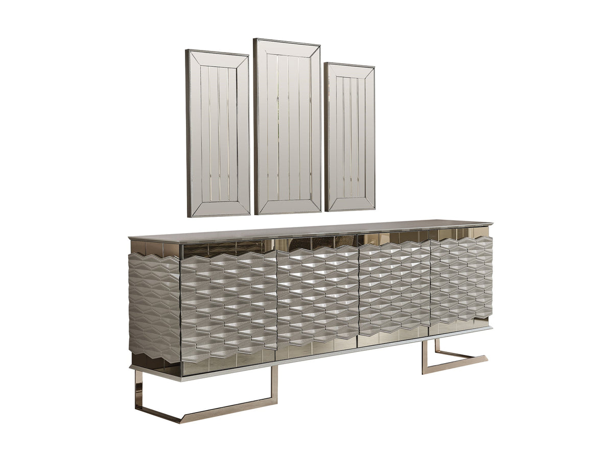 Gokce Diningroom (Consol With Mirror & Dining Table & 6 Dining Chair)