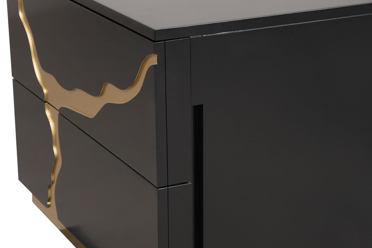 Goldsberg Black/Gold Nightstand by Furniture of America at Eve Furniture