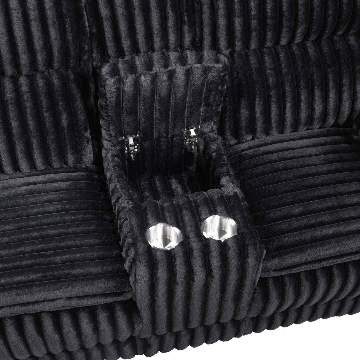 Goodland Black Double Reclining Love Seat with Center Console by Homelegance at Eve Furniture