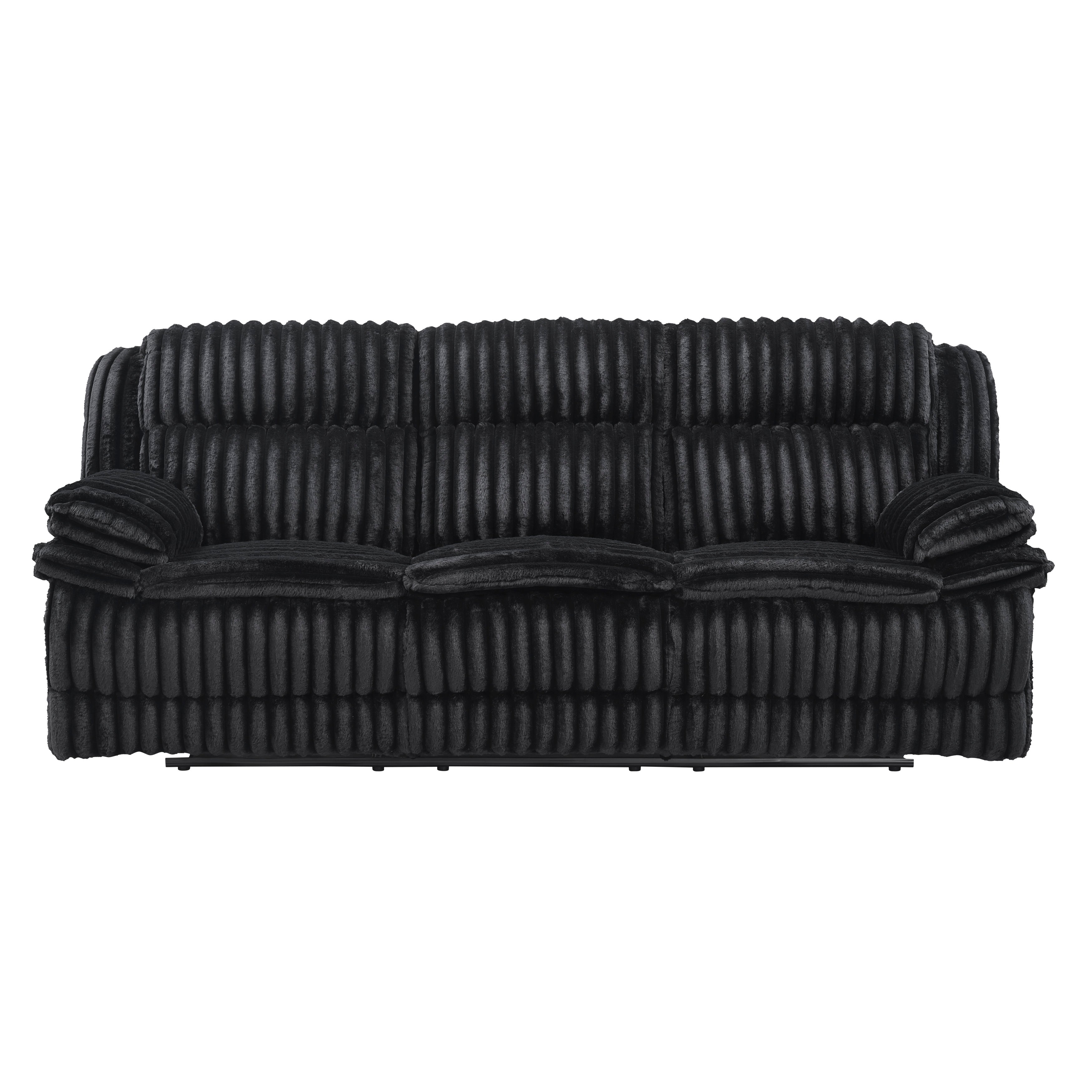 Goodland Black Double Reclining Sofa - Eve Furniture
