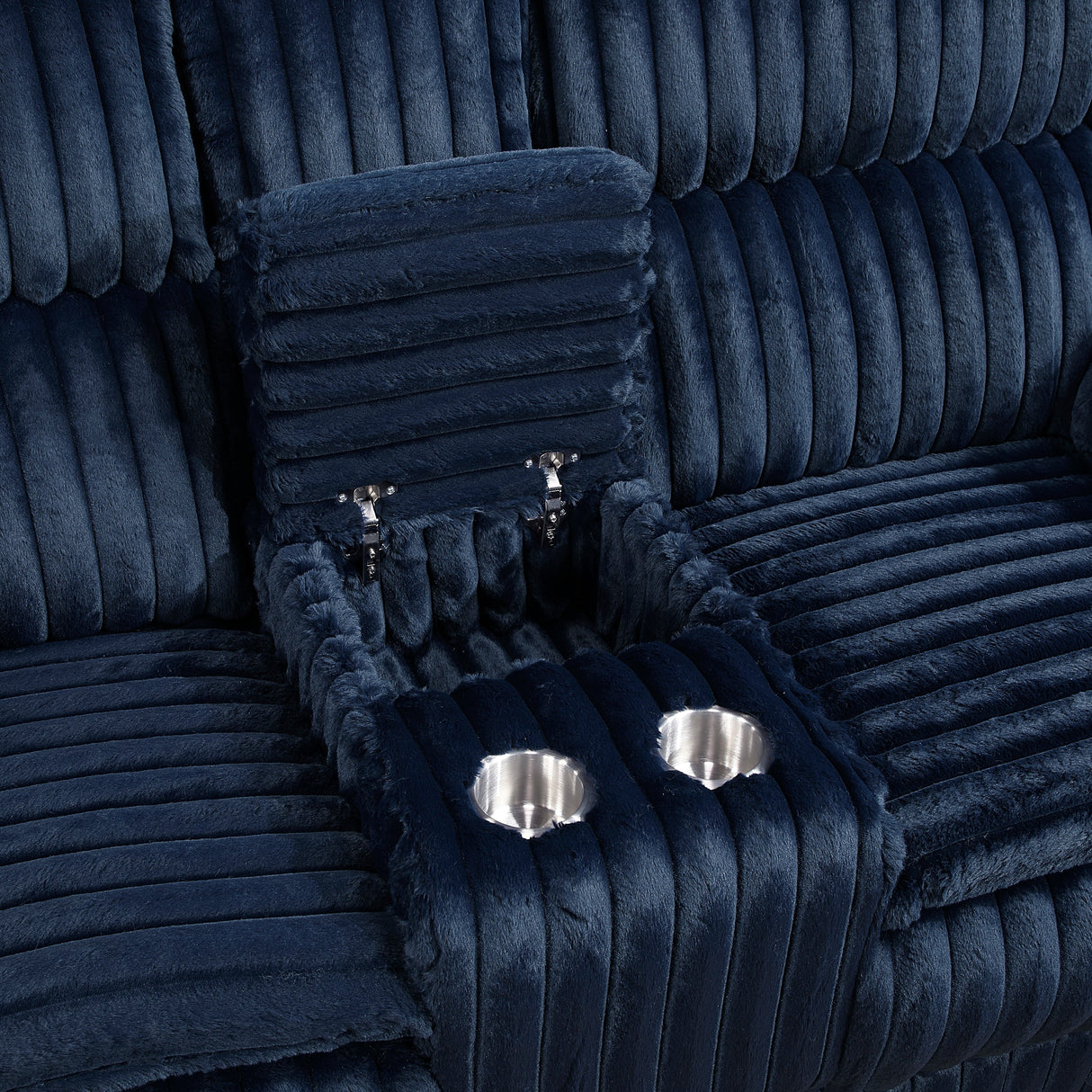 Goodland Blue Double Reclining Loveseat with Center Console by Homelegance at Eve Furniture