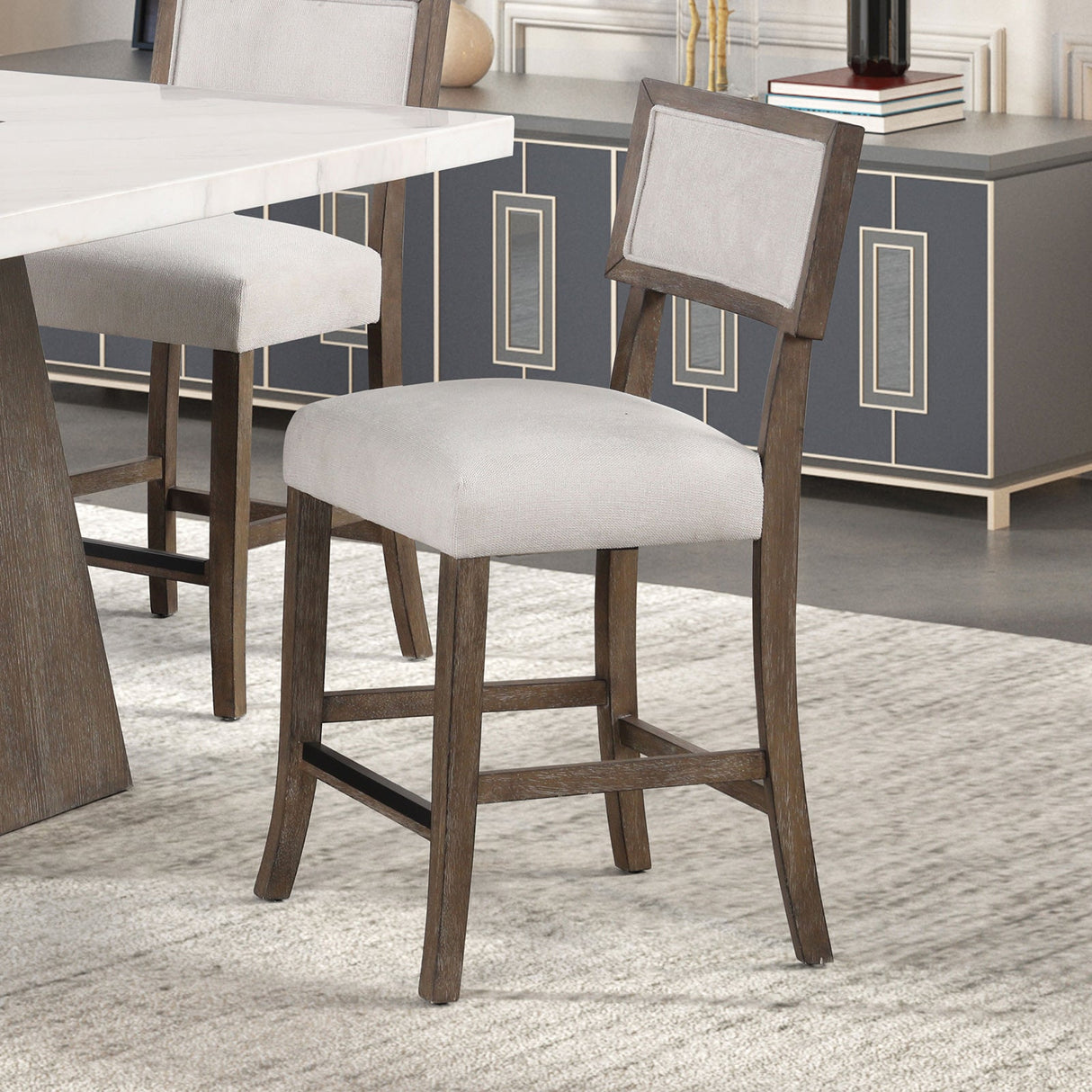 Grasten Dark Walnut/Light Gray Counter Ht. Stool by Furniture of America at Eve Furniture