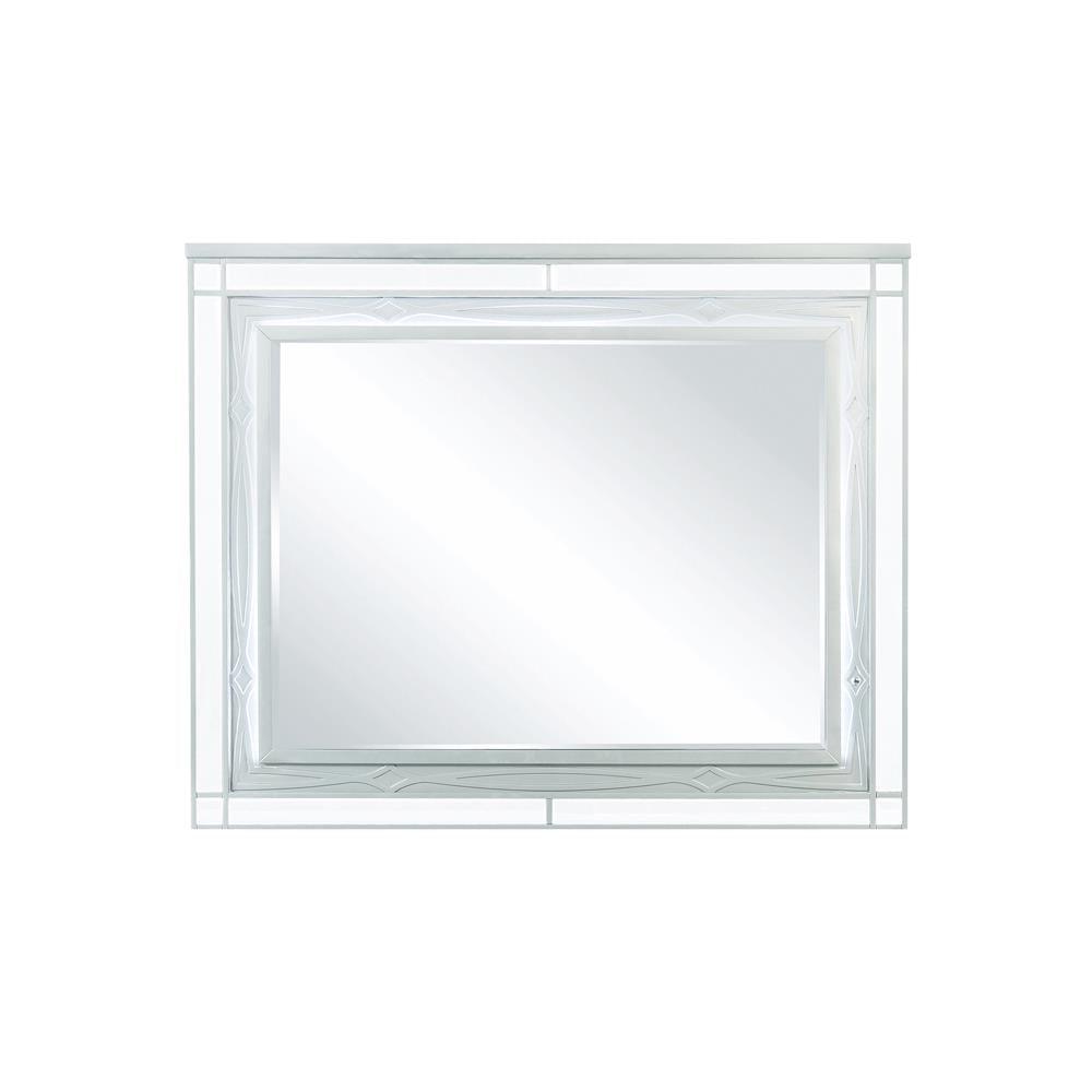 Gunnison Silver Metallic Dresser Mirror with LED Lighting by Coaster at Eve Furniture