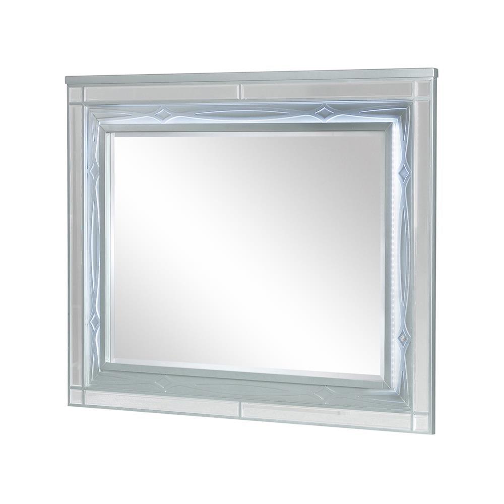 Gunnison Silver Metallic Dresser Mirror with LED Lighting by Coaster at Eve Furniture