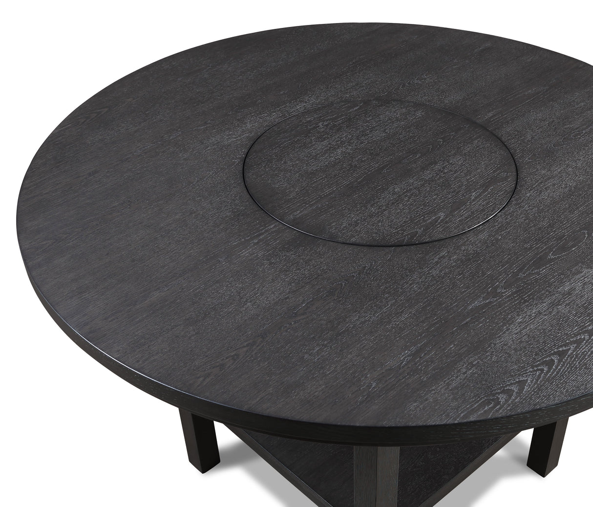Guthrie Charcoal Round Counter Height Set with Lazysusan by Crown Mark at Eve Furniture