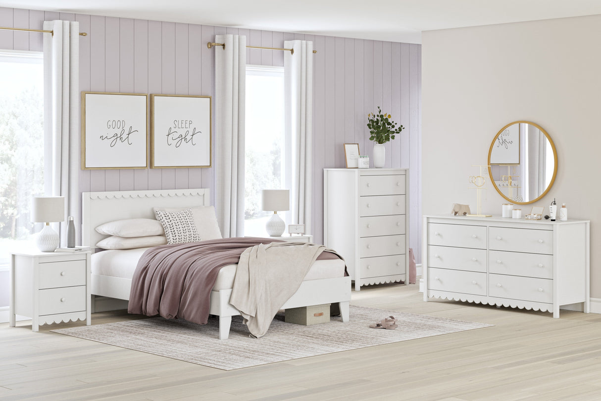 Hallityn White Youth Panel Platform Bedroom Set by Ashley at Eve Furniture