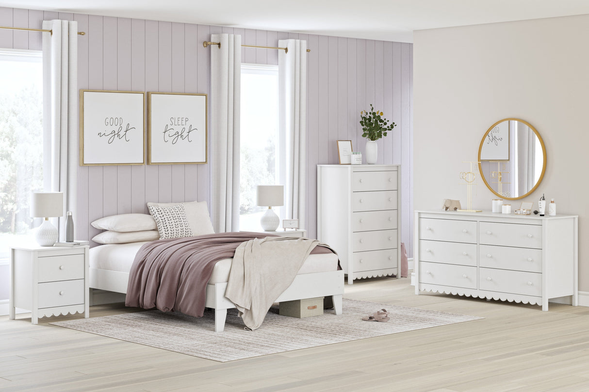 Hallityn White Youth Platform Bedroom Set by Ashley at Eve Furniture