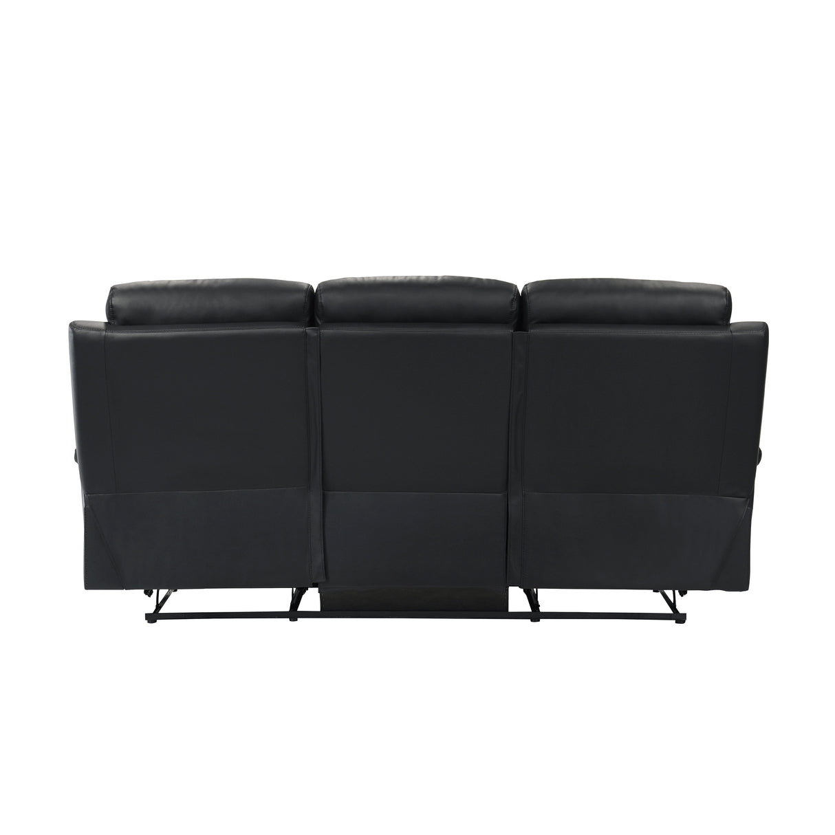 Hancock Black Leather Double Reclining Sofa by Homelegance at Eve Furniture